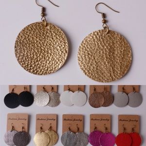 ❤️❤️round leather drop earrings❤️❤️